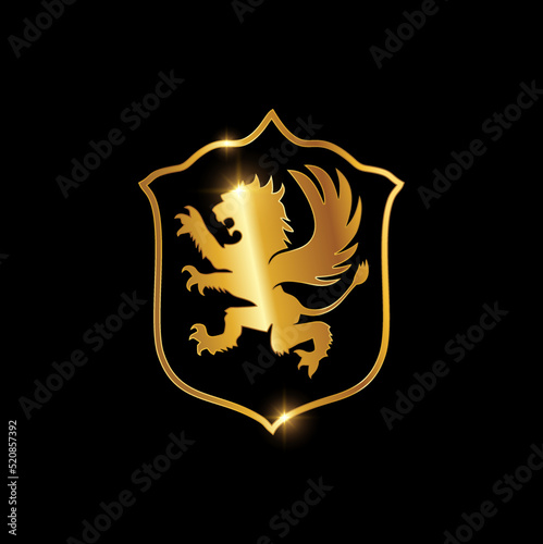 Golden Lion winged Logo sign