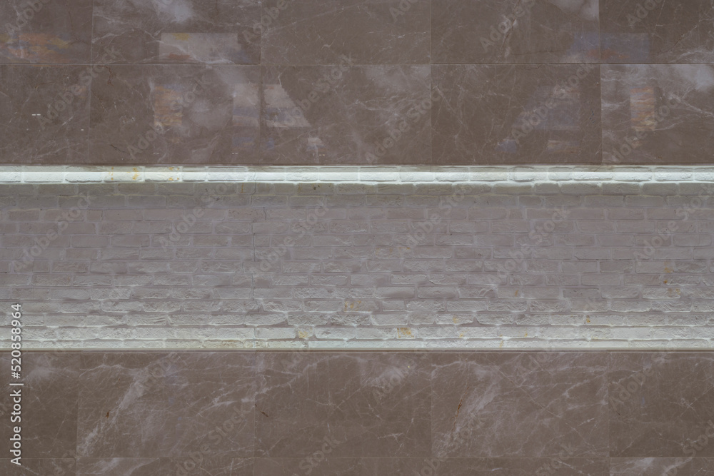 Fototapeta premium marble and white brick wall