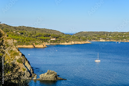 Capoliveri, Norsi, Elba, Bucht, Golfo Stella, Capo Norsi, Felsen, Strand, Küste, Küstenstrasse, Insel, Segelschiffe, Wassersport, Toskana, Toskanischer Archipel, Sommer, Italien photo