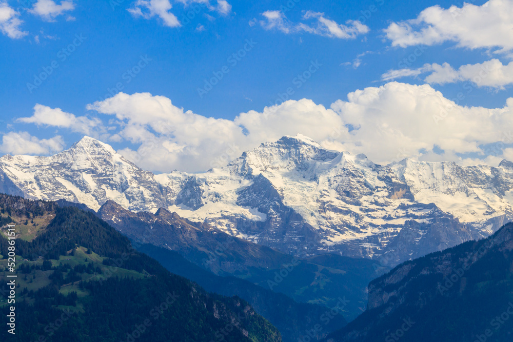 View of Bernese Alps from Harder Kulm viewpoint, Switzerland