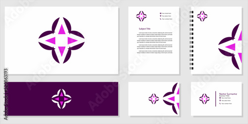 Modern letterhead and book business card logo design vector minimal concept. Creative design symbol and company branding inspiration template on white background vector illustration