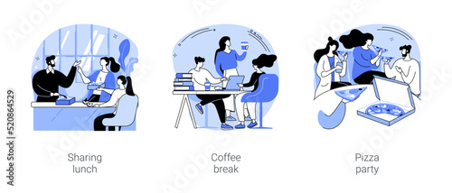 Student meals isolated cartoon vector illustrations se
