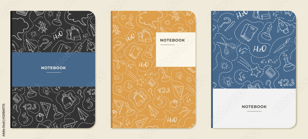Cover page templates. Abstract school layouts with blue, black and yellow backgrounds for teaching, notebooks, planners, brochures, books, catalogues. Vector. Cover page templates. Abstract school layouts with blue, black and yellow backgrounds for teaching, notebooks, planners, brochures, books, catalogues. Vector.
