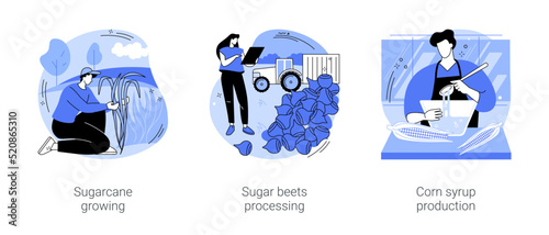 Sugar production isolated cartoon vector illustrations se