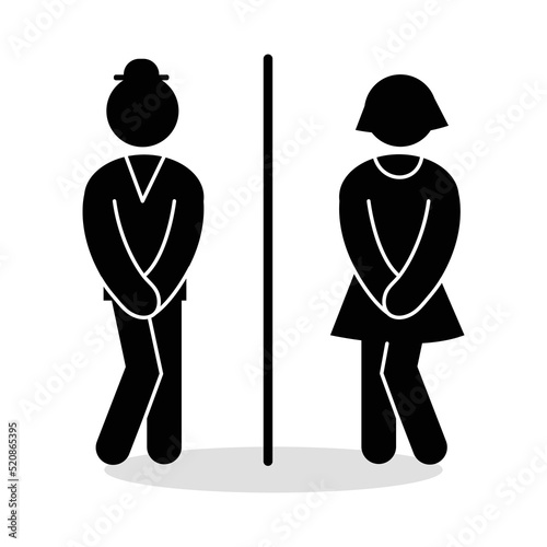 Toilet pictograms for girls and boys