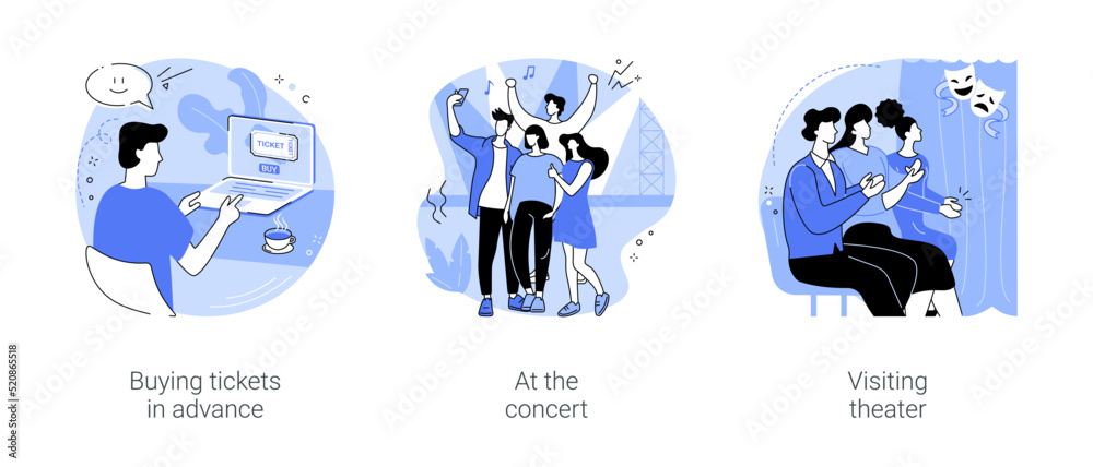 Fototapeta premium Nighttime leisure activities together isolated cartoon vector illustrations se
