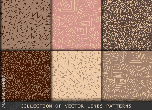 Collection of swatches memphis lines patterns.