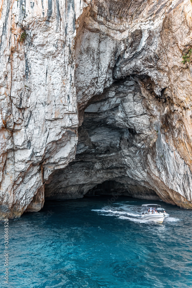 Summer vacation at Paxos (Paxi) Antipaxoi Blue Caves Gaios port Lakka Greek Ionian Island Epirus