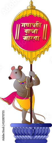 'Mushak' or lord Gajanana vehicle, rat. welcoming lord Ganesha on Ganesh festival, one of India's biggest festival