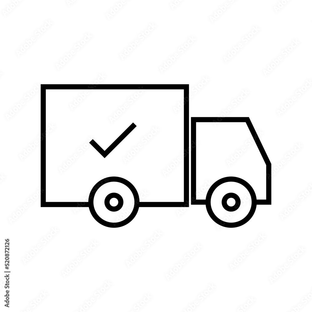 Track icon with check mark. Vector. Track icon with check mark. Vector.