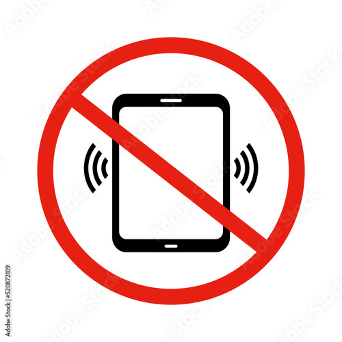 No phone notification sound ban. Vector.