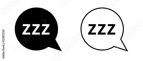 zzz speech bubble icon. Sleep sign. Dream or relax. Vector.