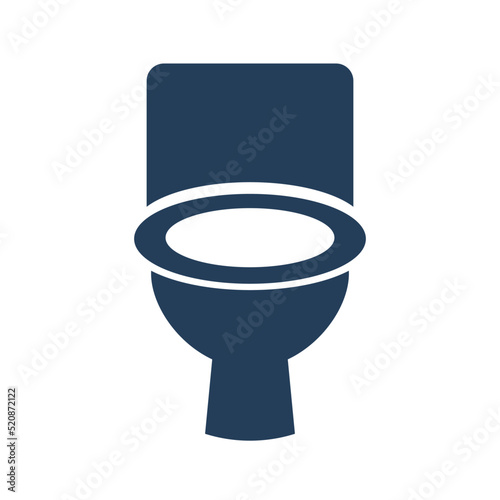 Front toilet silhouette icon. Vector.