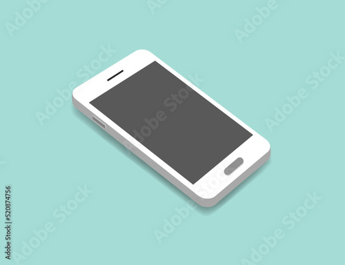 Isometric Smartphone Device Icon Illustration Minimalistic Gadget