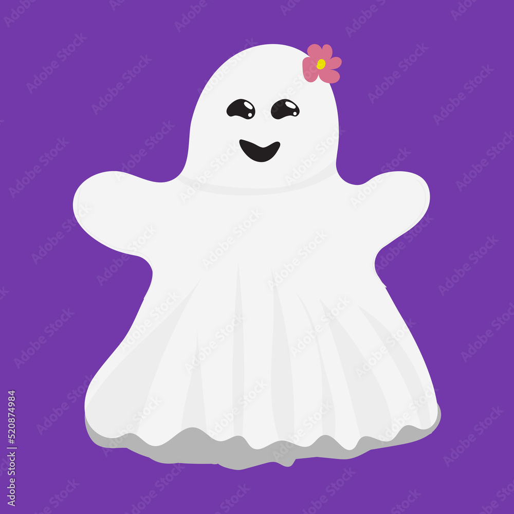 Fototapeta premium Ghost. Cute Halloween Ghost Vector.children's illustration of a cute ghost cartoon character