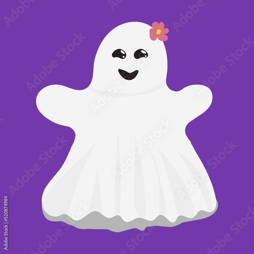 Ghost. Cute Halloween Ghost Vector.children's illustration of a cute ghost cartoon character