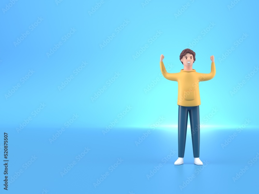 Isolated Strength Gesture. 3D Illustration