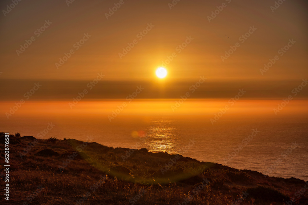 sunset over the ocean