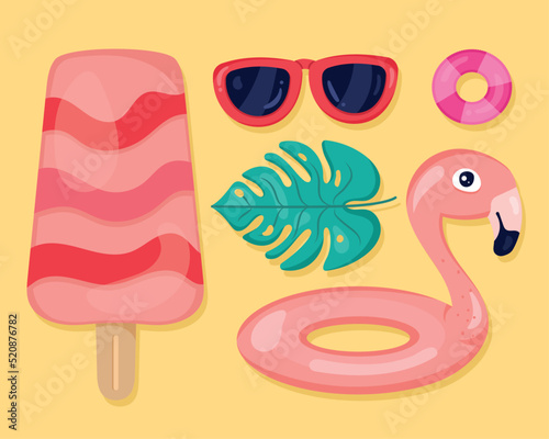 five summer vacations icons