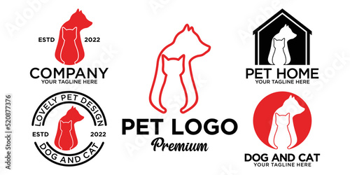 Pet logo design with creative unique style Premium Vector part 1