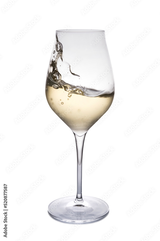 glass of white wine on white background glass of white wine on white background