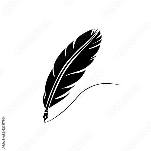 Pen vector symbol. Feather pen for poet vector illustration.