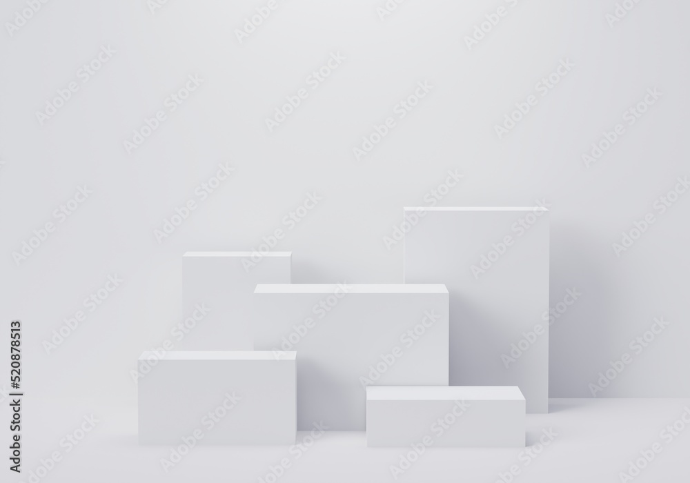 White geometry pedestal for display. Empty product stand with a geometrical shape. minimal style. 3d render illustration. White geometry pedestal for display. Empty product stand with a geometrical shape. minimal style. 3d render illustration.