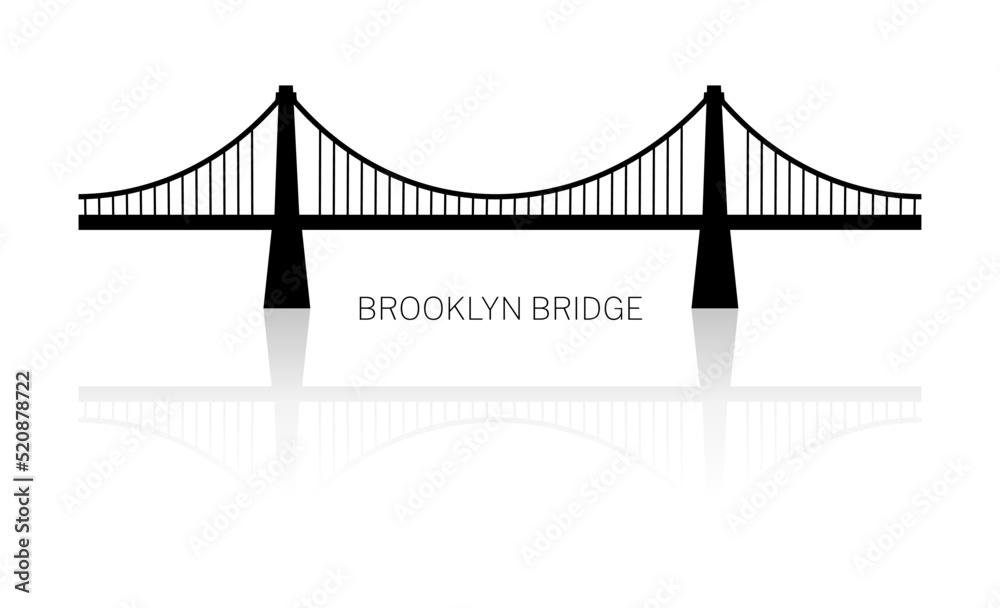 Fototapeta premium vectorized and stylized illustration of the brooklyn bridge