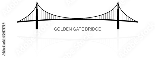 vectorized and stylized illustration of the golden gate bridge