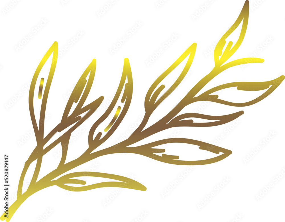Gold floral leaves SVG clipart Stock Vector Adobe Stock