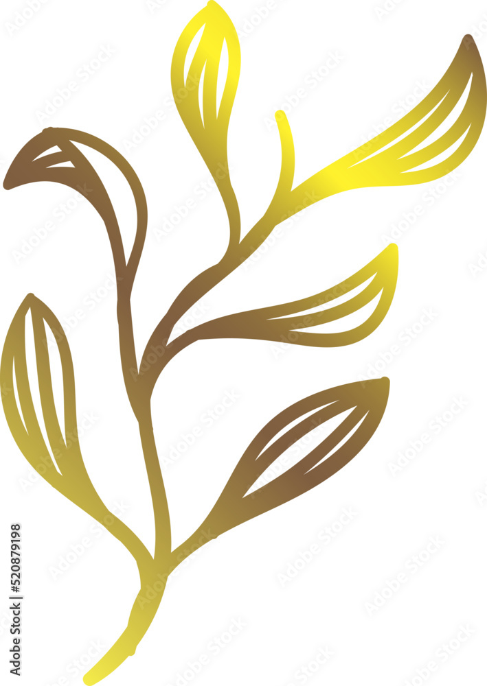 Gold floral leaves SVG clipart Stock Vector Adobe Stock