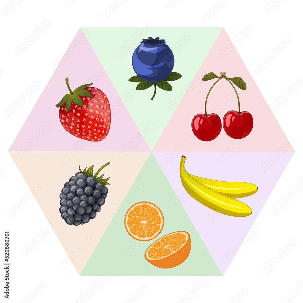 set of fruits set of fruits