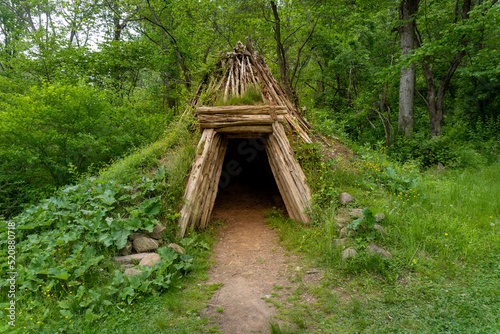 Collier hut at Hopewell Furnace National Historic Site in Pennsylvania. Example of American 19th century 