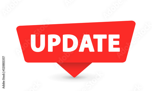 Update - Banner, Speech Bubble, Label, Sticker, Ribbon Template. Vector Stock Illustration