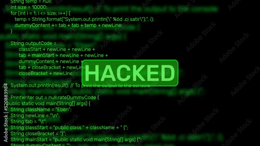 Green Coding and hacking concept background Animation 4K. System hacking attempts backdrop