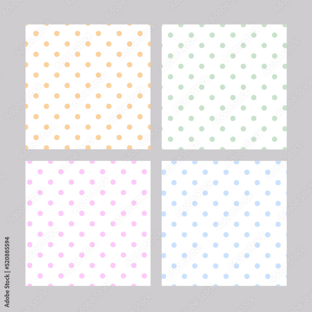 Abstract polka dot seamless pattern vector illustration in tender pastel color, repeat ornament for textile, fabric, cute kid home decor