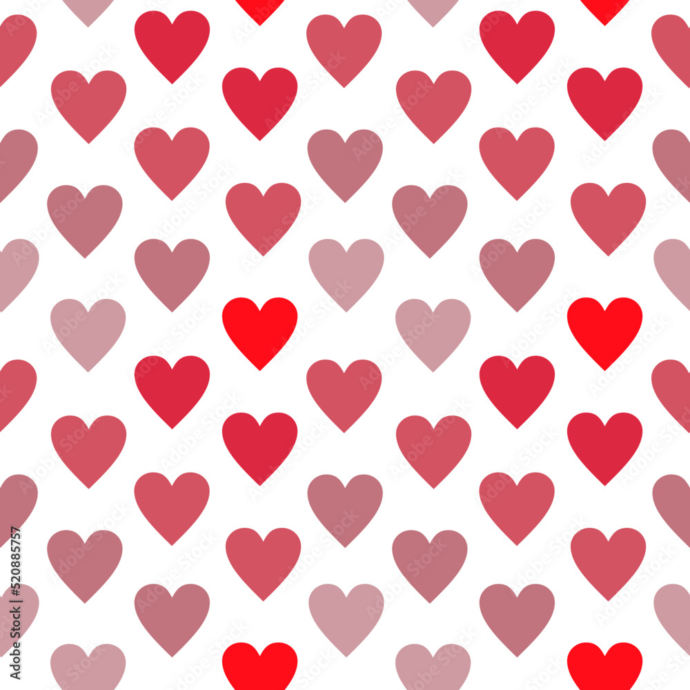 Seamless vector background of love heart design. Seamless pattern for Valentine's Day. Seamless texture with hearts