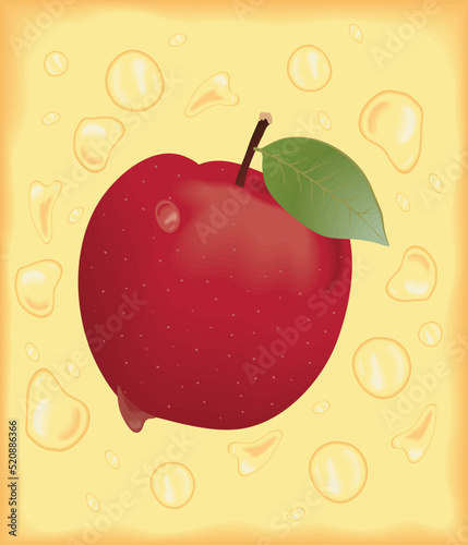 realistic apple fruit poster