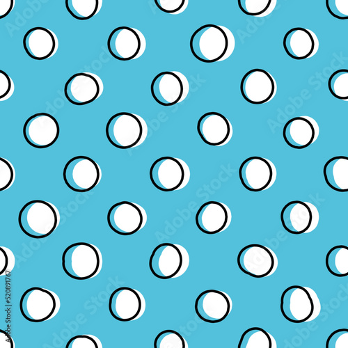 Vector seamless polka dot pattern, hand drawn. Cute design for wrapping paper, textile, stationery, wallpaper.