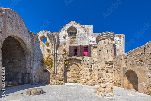 Church of the Virgin Mary of the Burgh in historic centre of Rhodes town, Greece, Europe.