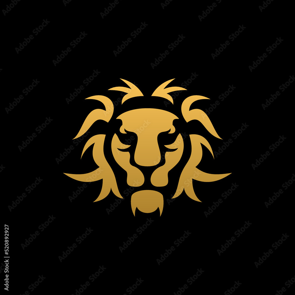 King Lion Head Logo Template, Lion Strong Logo Golden Royal Premium Elegant Design King Lion Head Logo Template, Lion Strong Logo Golden Royal Premium Elegant Design