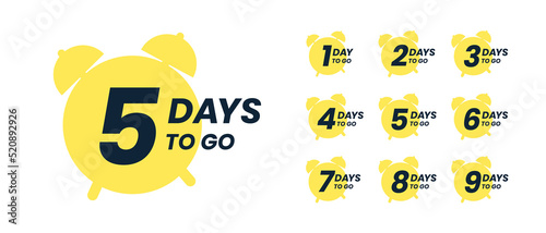 Promotion banner. Days countdown banner. Web banner with alarm clock