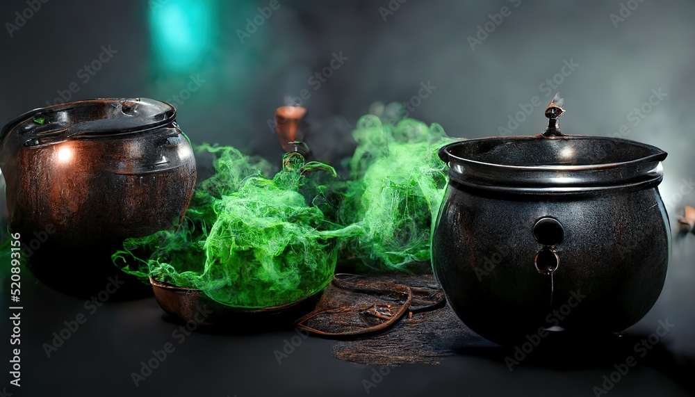 Witch's cauldron with magic potion potion, magic brew, poisonous brew