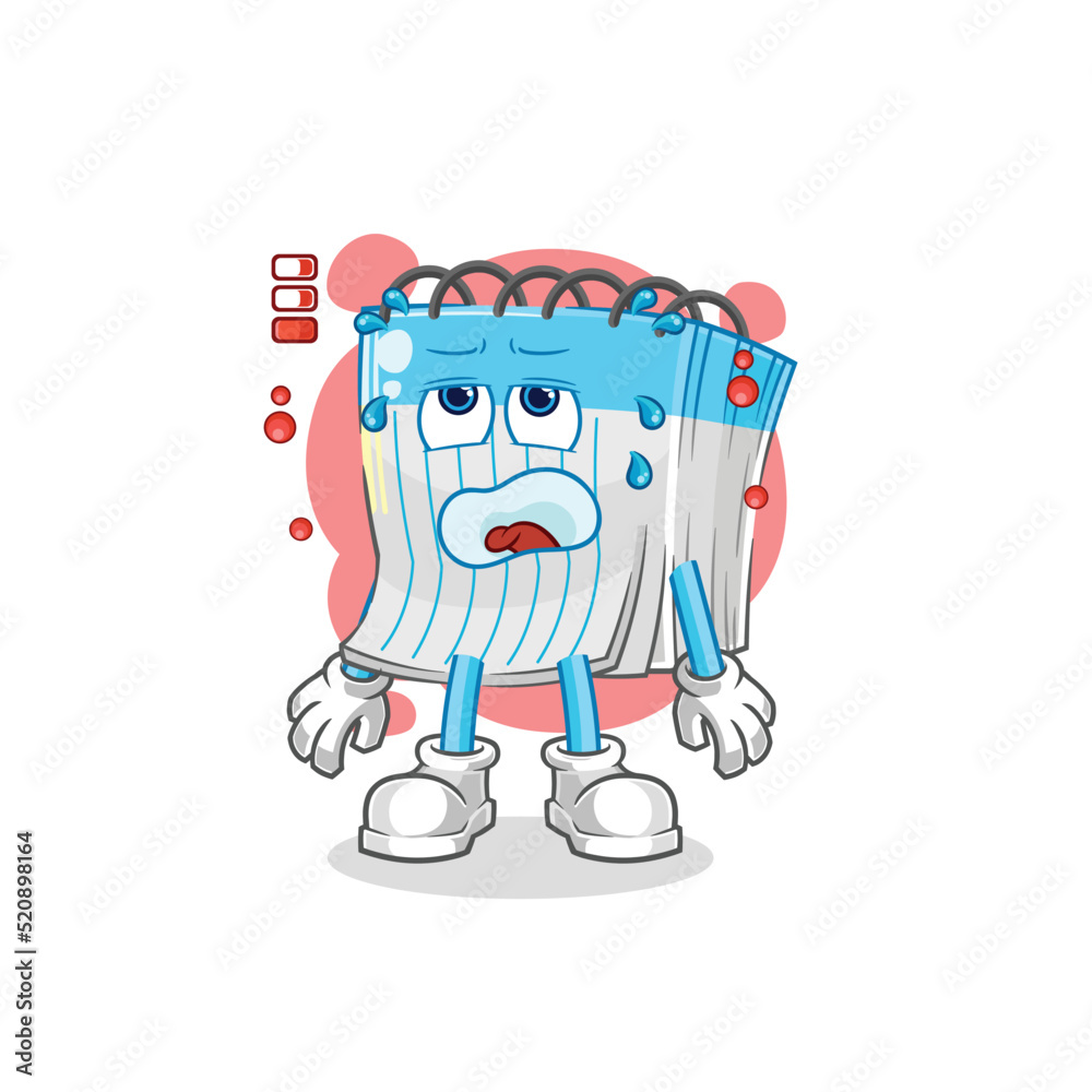 notebook low battery mascot. cartoon vector notebook low battery mascot. cartoon vector