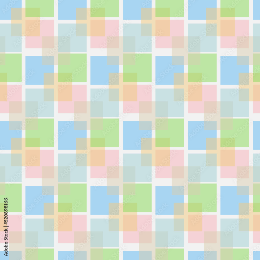 Colorful square, fun card pink blue green geometric background for textile design