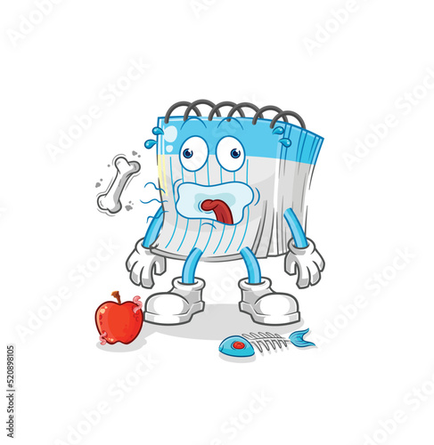 notebook burp mascot. cartoon vector