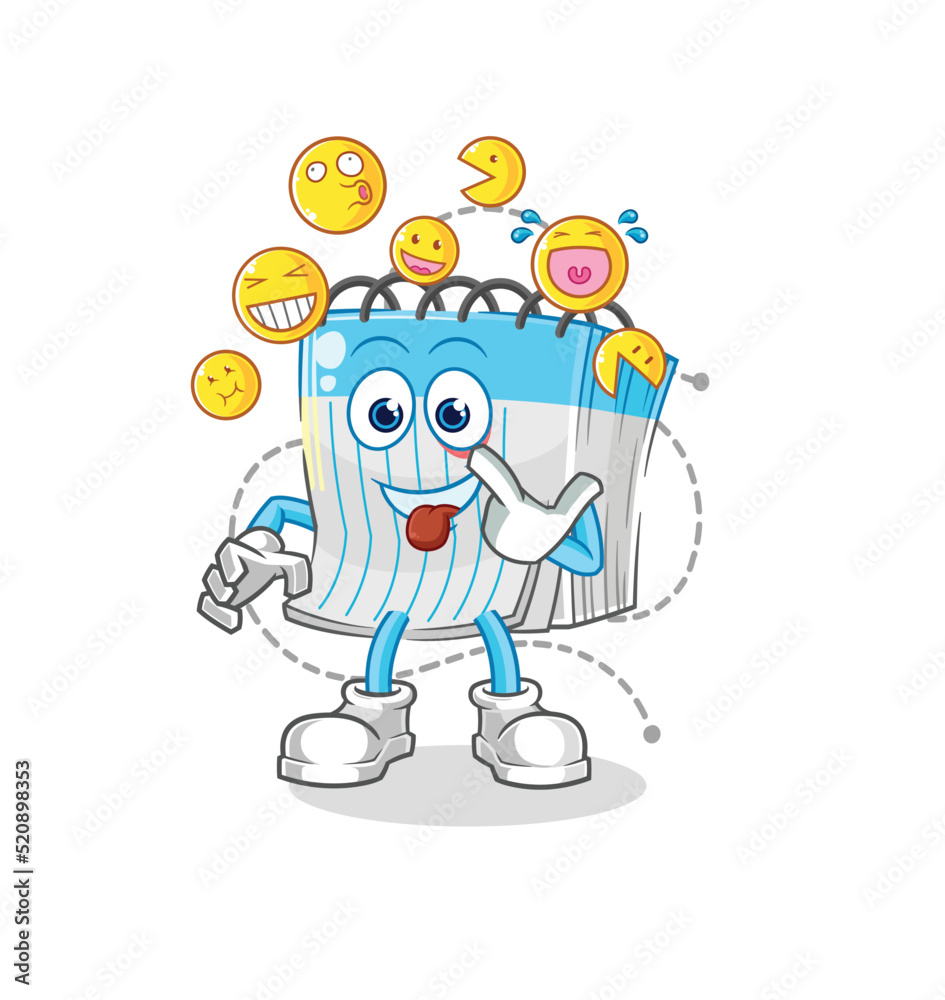 notebook laugh and mock character. cartoon mascot vector notebook laugh and mock character. cartoon mascot vector