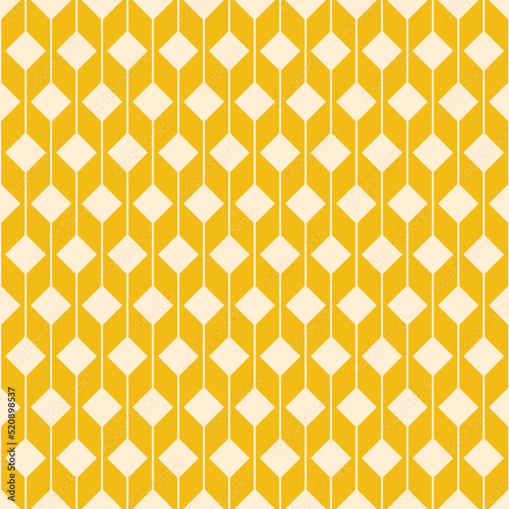 Yellow angular seamless pattern square rhombus geometric background