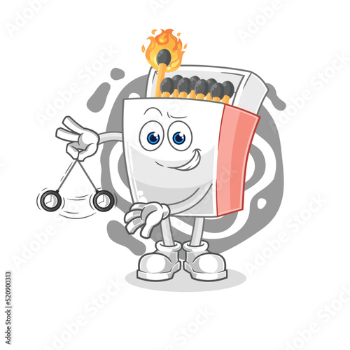 matchbox hypnotizing cartoon. cartoon mascot vector