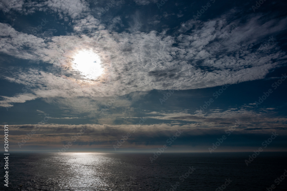 Cloudy sky during sunrise over the sea in the city of Mar del Plata, Argentina Cloudy sky during sunrise over the sea in the city of Mar del Plata, Argentina